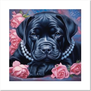 Cane Corso And Roses Posters and Art